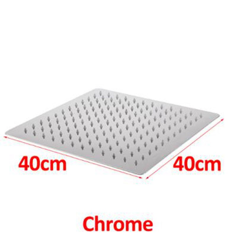 Chrome Polished Ultrathin Shower Head 16/20 inch Square Rainfall Shower Head Bathroom Large Flow Showerhead rain shower: 16 inch