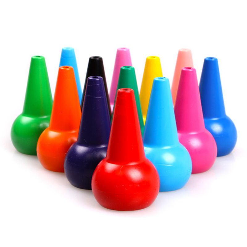 Crayones de dedo 3D de 12 colores, pintura lavable no tóxica, cera de dibujo para niños pequeños,