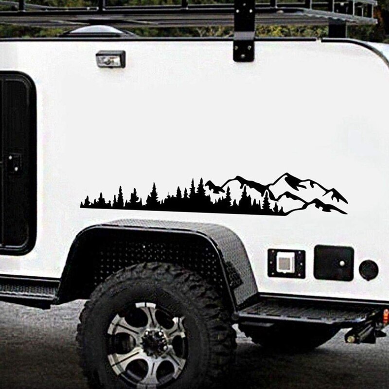 -RV Motorhome Side Body Window Bumper Sticker Large Mountain Tree Decal Sticker Decoration for Car RV Truck