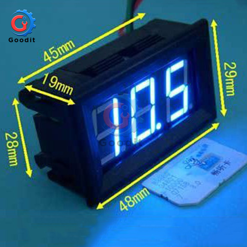 Mini LED Digital DC 0-100V Voltmeter Messgerät Spannung Volt Fahrzeuge Tafel Meter verrotten/Blau/Grün 12V 24V 48V für Auto etc