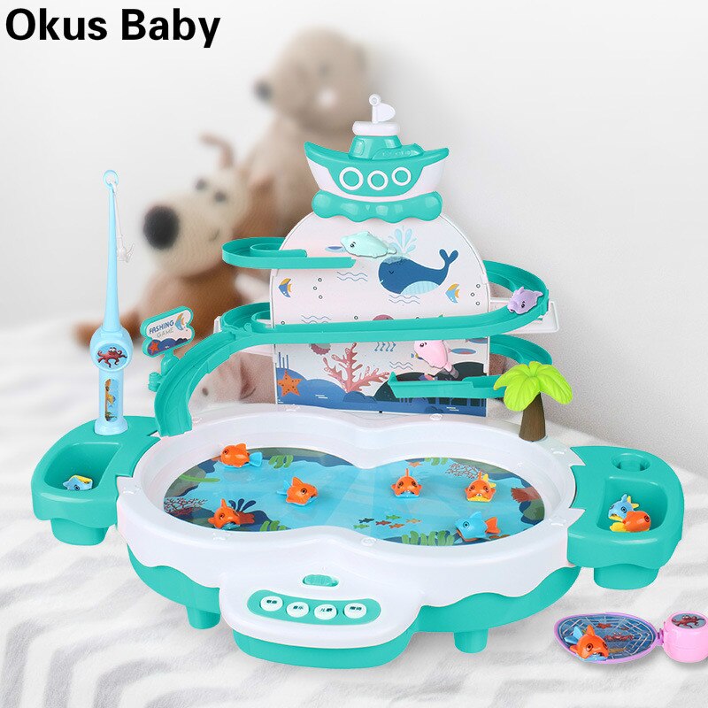 Kinderen Vissen Speelgoed Muziek Verlichting Maglev Track Vissen Speelgoed Pak ouder-kind Interactief Onderwijs Studie Speelgoed Spel
