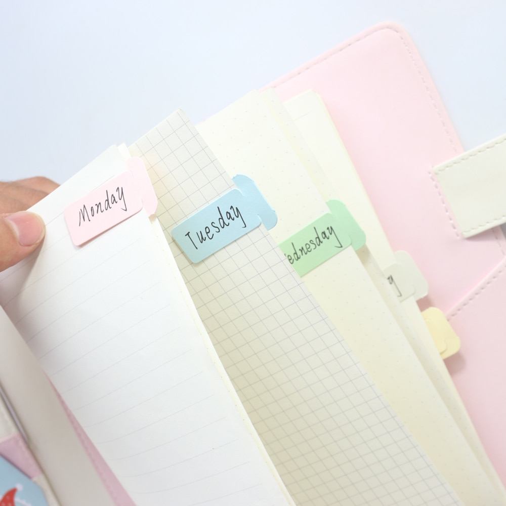 Domikee classic basic index divider label set for 6 holes binder diary planner notebooks,can write bookmark stationery,150pcs