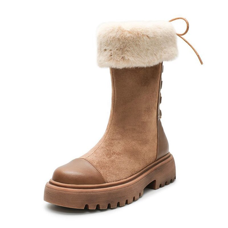 Vintersko dame sneakers solid platform sko til kvinder varme skridsikre snøresko dame plus size botas de mujer