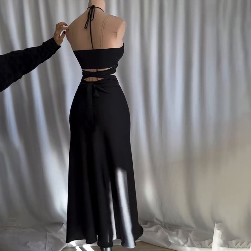 Elegante Leoparden-lange Kleider, 2-teiliges einstellen für Damen, Sommerurlaub, sexy vollbusiger, bauchfreie Spitzen, Maxiröcke, Anzüge, böhmische Strand-Clubwear