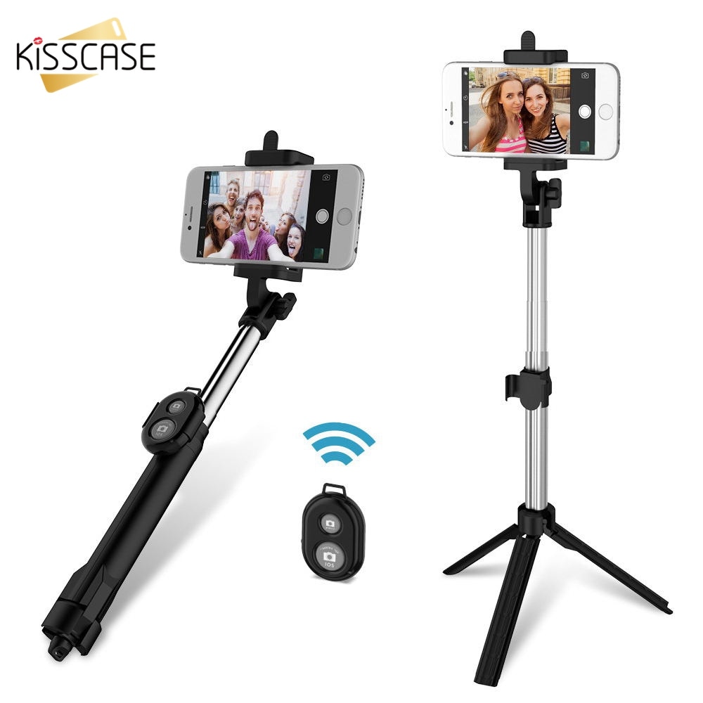Kisscase 3 In 1 Bluetooth Mini Selfie Stick Voor Xiaomi Selfie Stok Statief Voor Iphone X Xs 7 8 Remote controller Xiaomi Android