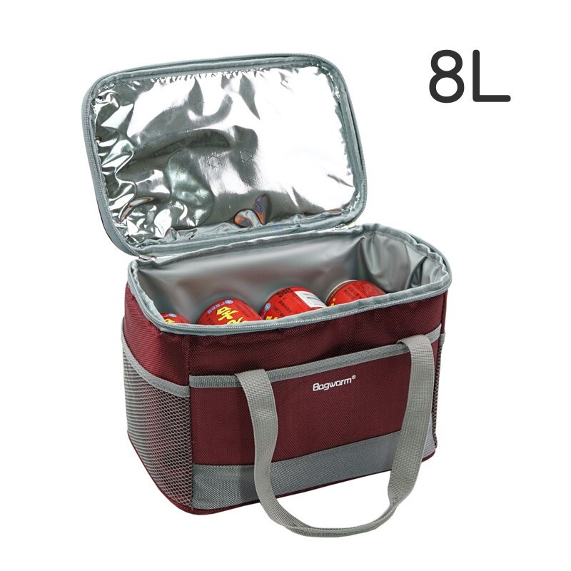 5L/8L Portatile di Oxford impermeabile sacchetto più freddo di picnic termica isolato borsa del ghiaccio fresco termo cibo fresco lattine scatola di pranzo totes: 8L Wine red