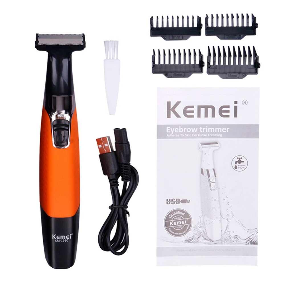 One blade mænds elektrisk barbermaskine krops ansigt elektrisk barbermaskine til mænd mænd stubbe trimmer skæg barbering kant hoved: Orange - ingen æske