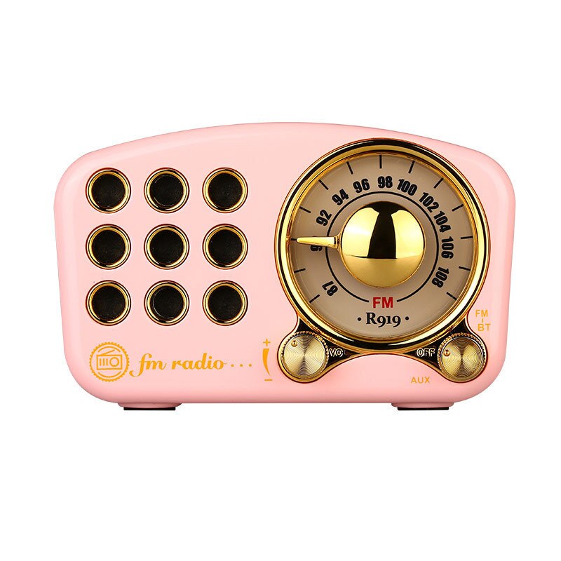 REDAMIGO przenośne Radio FM głośnik wzmacniacz Bluetooth odtwarzacz kart TF R919: Różowy