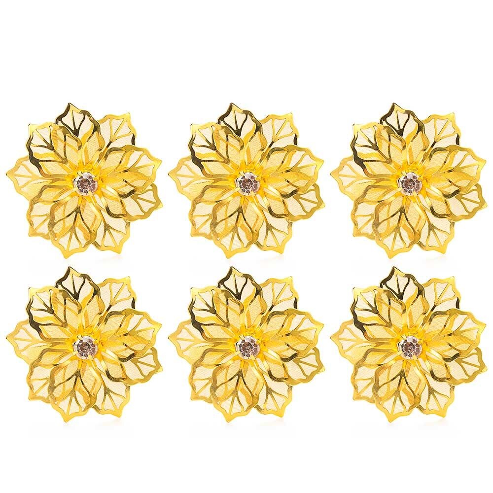 Restaurant Kitchen Gadgets Party Supplies Christmas Ornament Napkin Buckle Napkin Rings Table Decoration Towel Holder: gold-6PCS