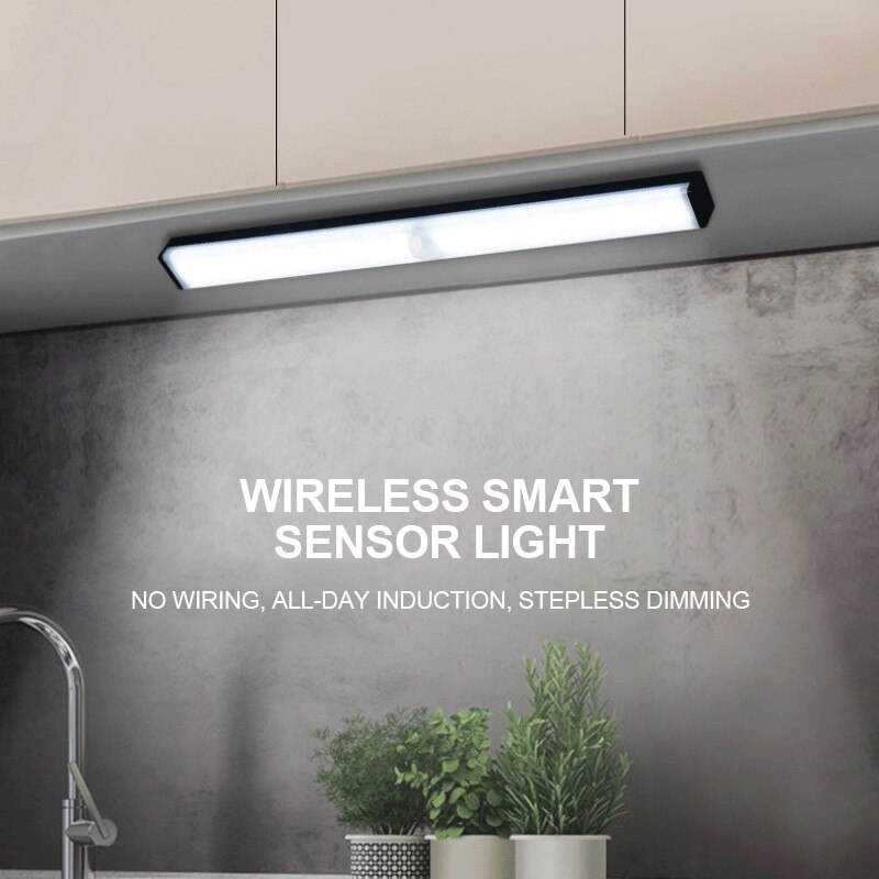 Led Nachtlampje Menselijk Lichaam Sensor Licht Smart Automatische Draadloze Usb Oplaadbare Voor Keukenkast Kledingkast Licht