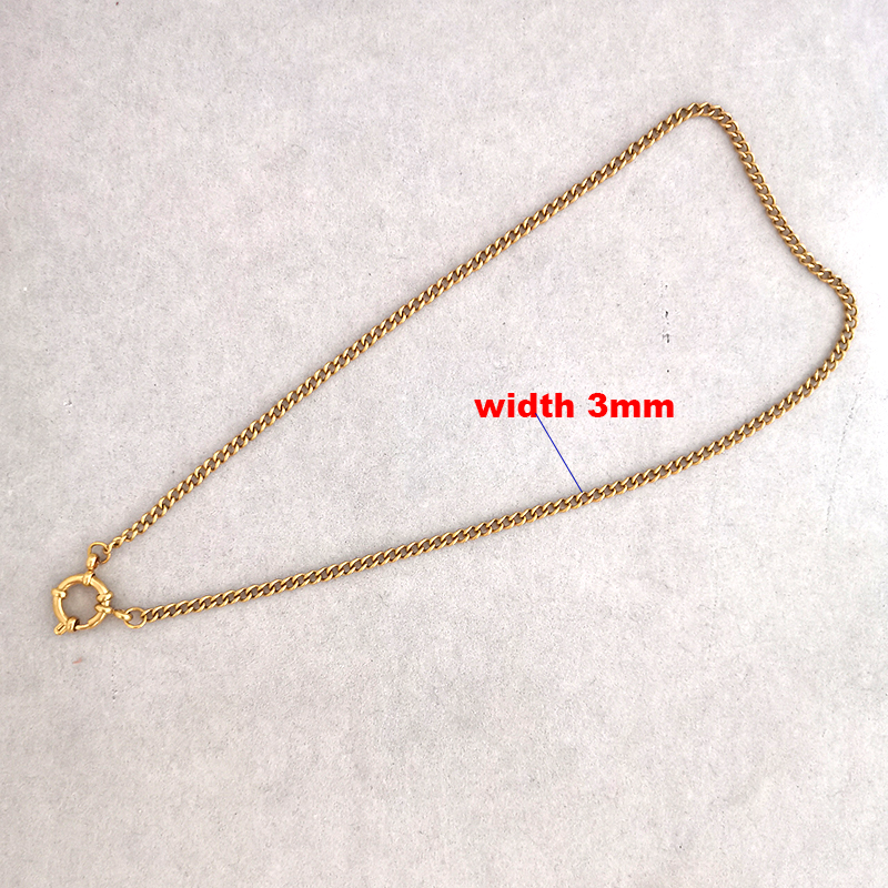 Collar con cierre de ancla para hombre y mujer, gargantilla de acero inoxidable con eslabones geométricos, cadena Cuba básica DIY, de hebilla de Color dorado y plateado