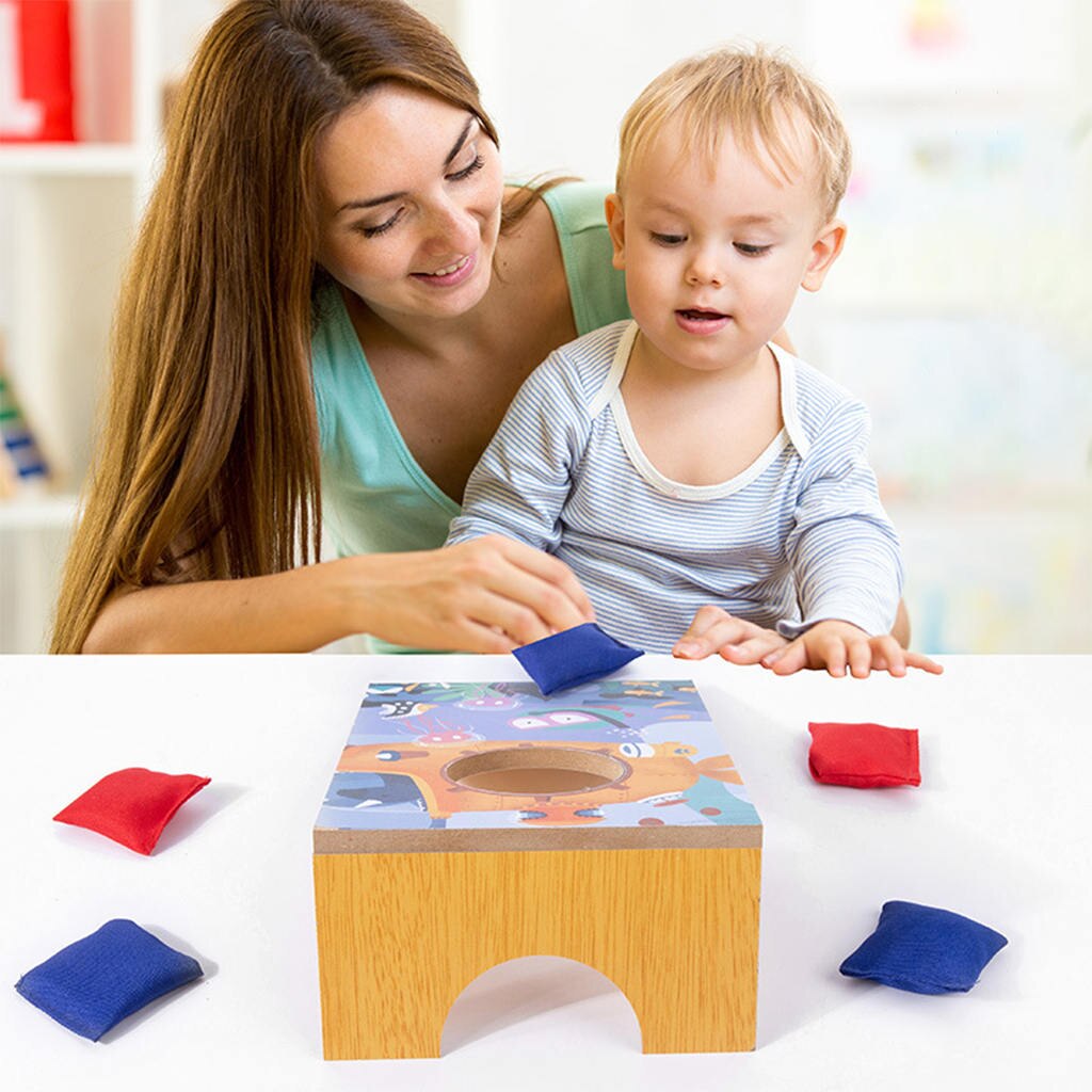 Jeu de lancer de sac de sable en bois pour parents et enfants, pour l&#39;intérieur et l&#39;extérieur, avec 8 sacs de sable
