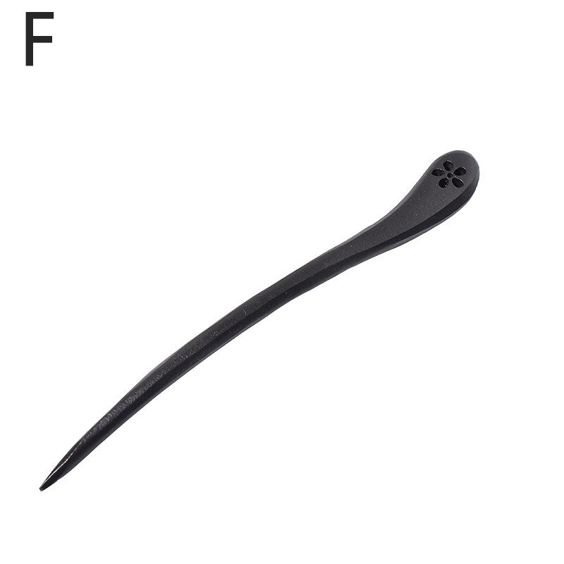 Handsnidade svart ebenholts trä hårnål lång fjäril drake vinkel hår pinnar kvinnor bröllop accessoarer brud huvudbonader smycken: F
