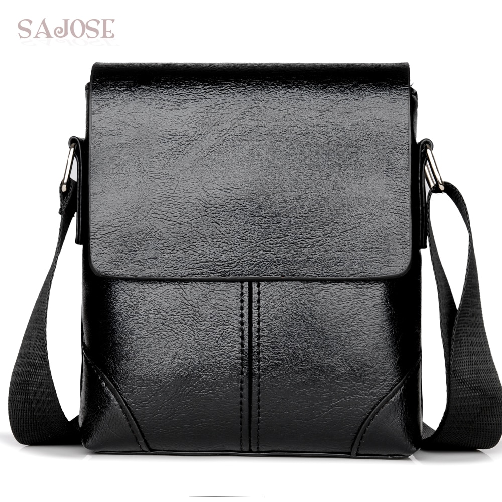 Mannen Crossbody Bag Mode Lederen Schoudertas Toevallige Zwarte Hand tas Voor Telefoon Reizen
