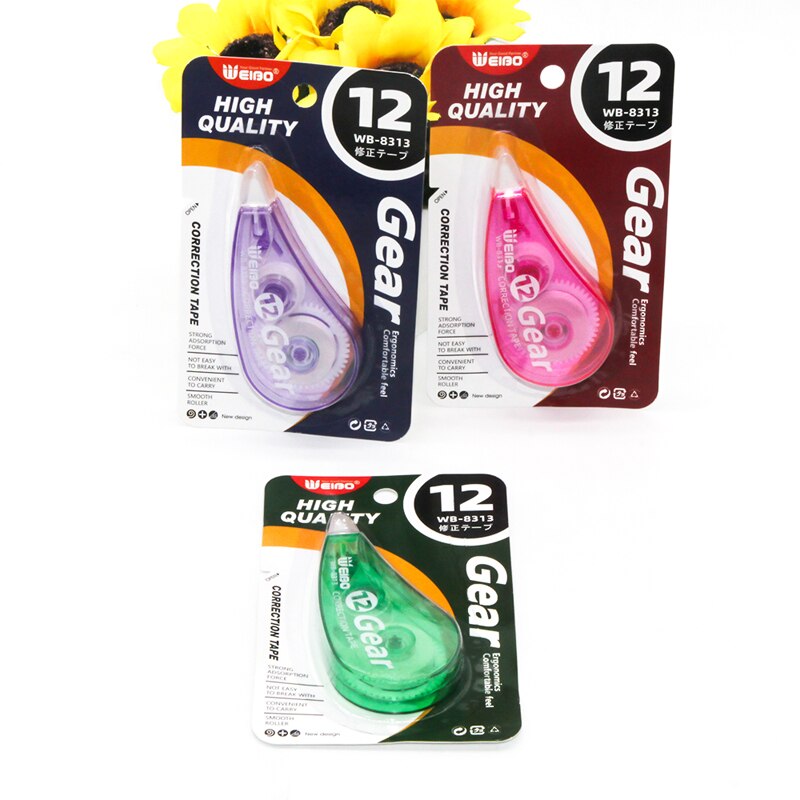 12 unids/pack lindo blanco cinta correcta es cinta Corrector cinta de corrección promocional y la Oficina de la escuela suministros