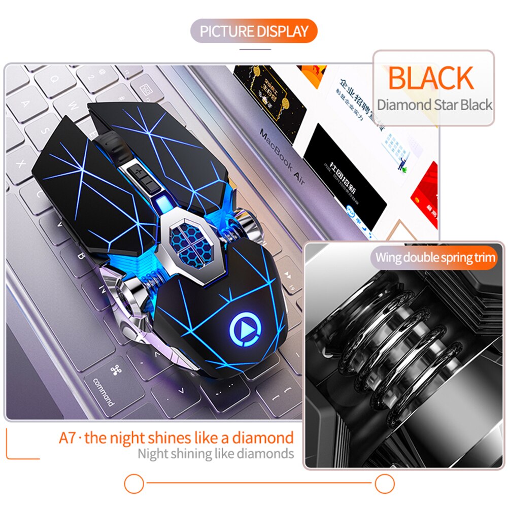 Wireless Optical Mouse Wireless Mouse Devices Connect-in Tablet Laptop 1600dpi Home Office Gaming Mice