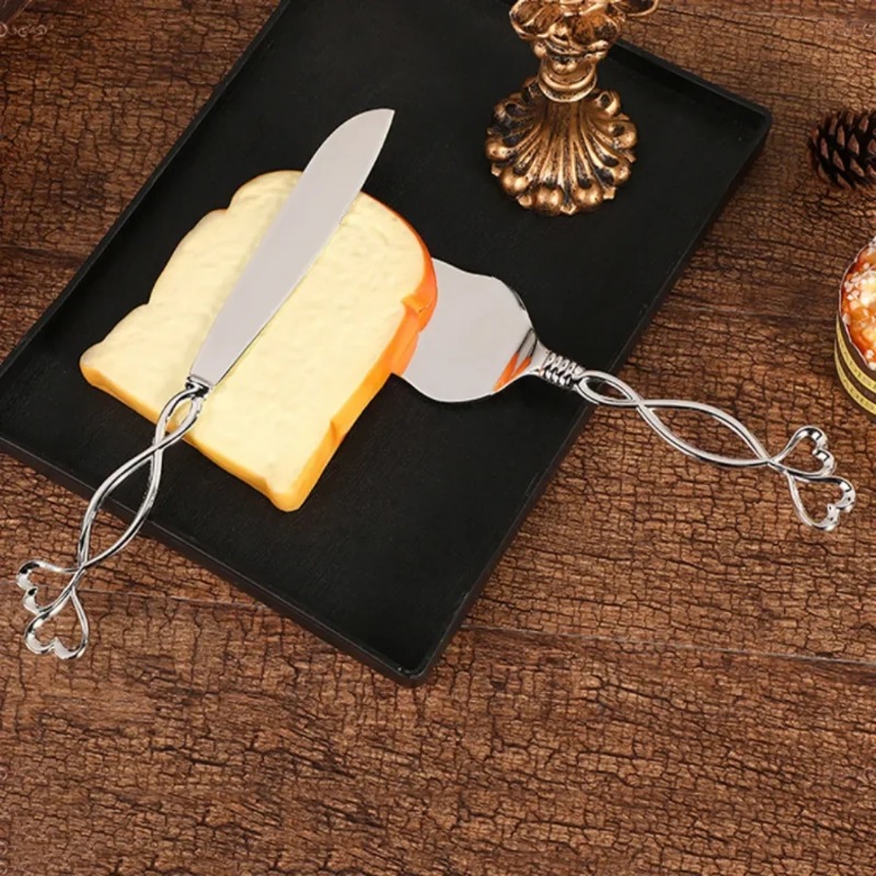 Couteau à Gâteau Nordique en Alliage de Zinc, Ustensile de Cuisson pour Dessert de Mariage, Pizza, Har, Fourmi Sync der, 2 Pièces