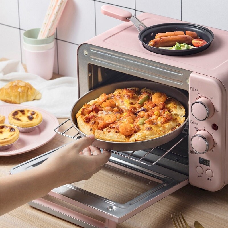 Multifunktions morgenmaskine mini husholdning elektrisk ovn kage bagning stegepande varm drikkegryde brødrister