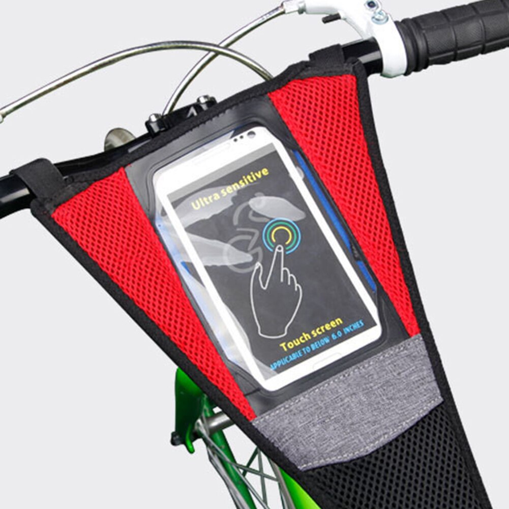 Vej mountainbike cykel sved absorbere beskyttelsesrem nettedæksel med telefonpose mountain spinning cykel sved bar