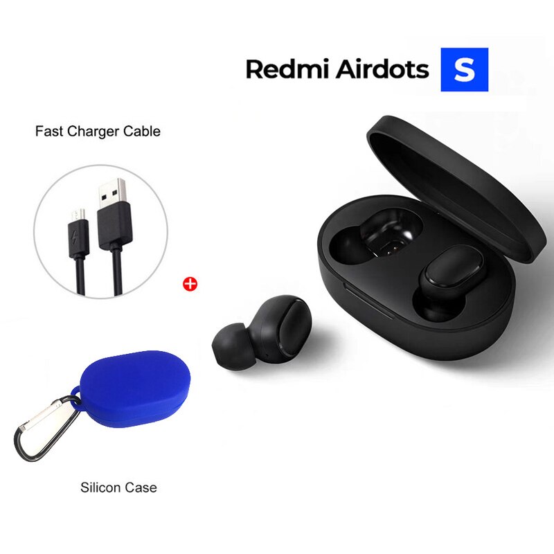 Xiaomi-auriculares inalámbricos Redmi Airdots S, audífonos TWS con Bluetooth 5,0, reducción de ruido, micrófono, Control IA, triangulación de envíos: Airdots S blue USB