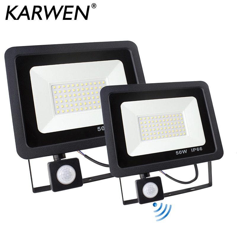 Motion Sensor LED Flood light 10w 20w 30w 50w Waterproof IP66 Outdoor Wall Lamp 220V Outdoor Led FloodLight Spotlight
