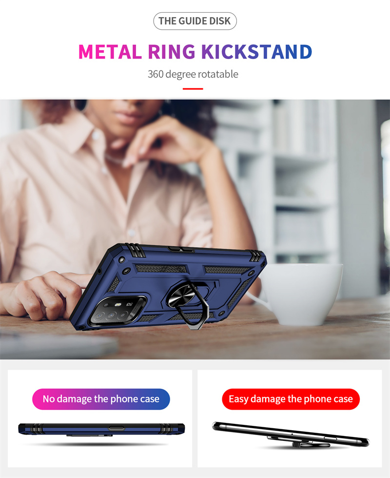 Funda de teléfono A prueba de golpes para OPPO A94 5G, carcasa trasera de PC dura con anillo de soporte magnético para coche Reno 5Z 5 Z Reno5Z A 94 Oppoa94