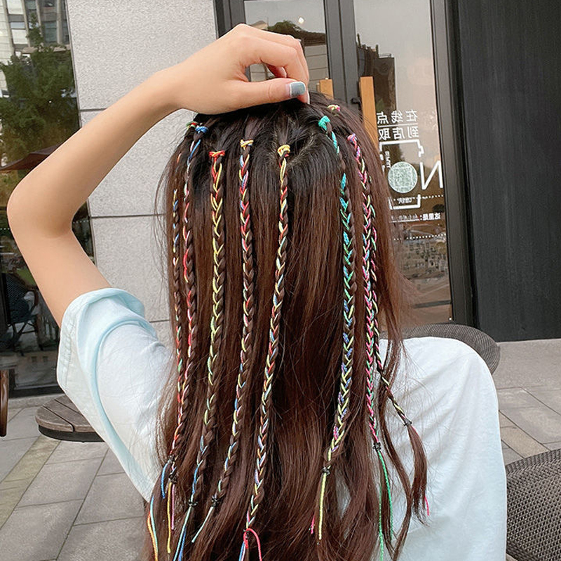 4-30 Uds 90CM gradiente colorido lazo de cuerda para el cabello mujeres sucio trenza cuerda para el cabello Hip Hop diadema niños cinta estilo trenzador