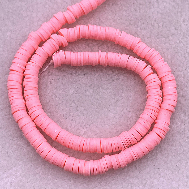 6mm Flat Round Handmade Polymer Clay Beads Spacers Loose Disc Bead for Jewelry Making Findings DIY