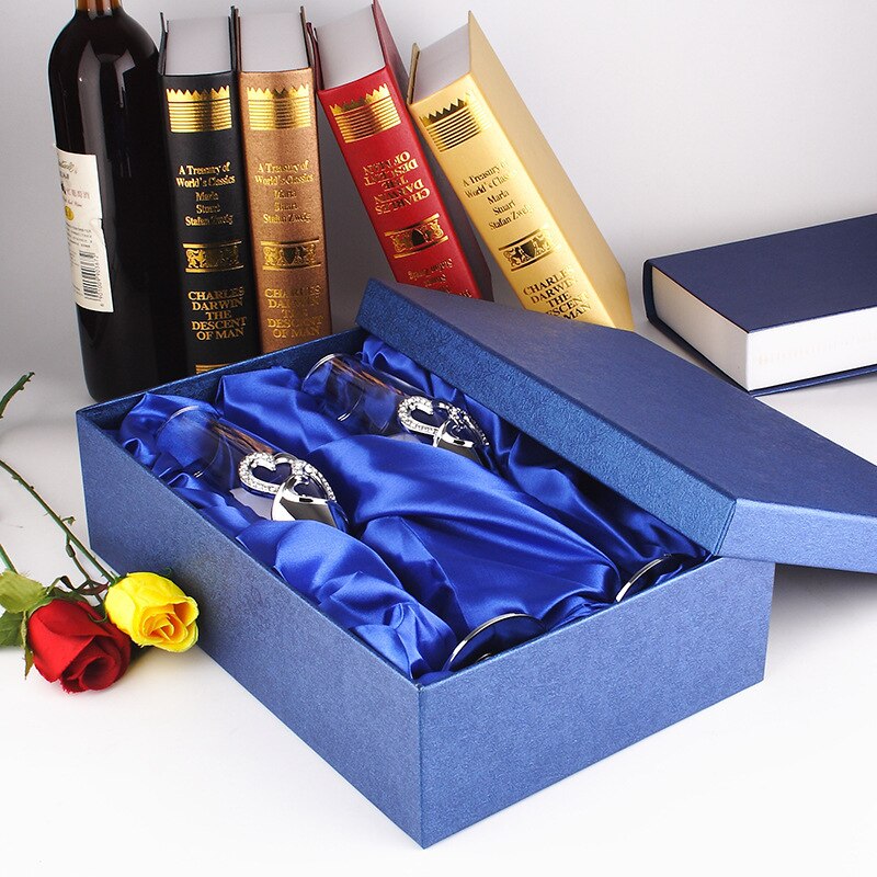 2 Pieces / Crystal Wedding Toasting Champagne Glass Wine Glass Drink Cup Party Wedding Wine Decoration Cup Party Box