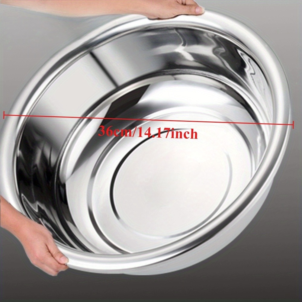 Oversized 36cm Metal Cooking Nesting Salad Bowls Large Capacity Washing Bowl Stainless Steel Mixing Bowl Set for Cooking