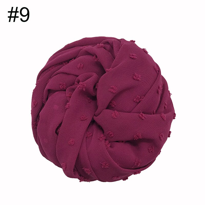 Fuzzy ball scarf Plain solid scarves Lady's wrap Chiffon muslim hijab Women shawls: 9
