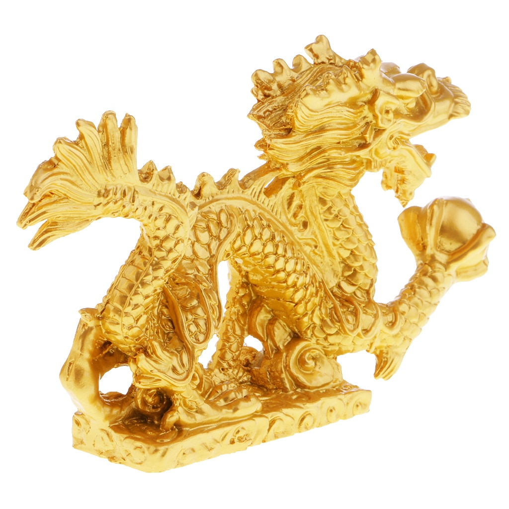 Chinese Feng Shui Dragon Standbeeld Sculptuur Trekken Rijkdom & Geluk Dier Ornament Woninginrichting Rijkdom & Geluk