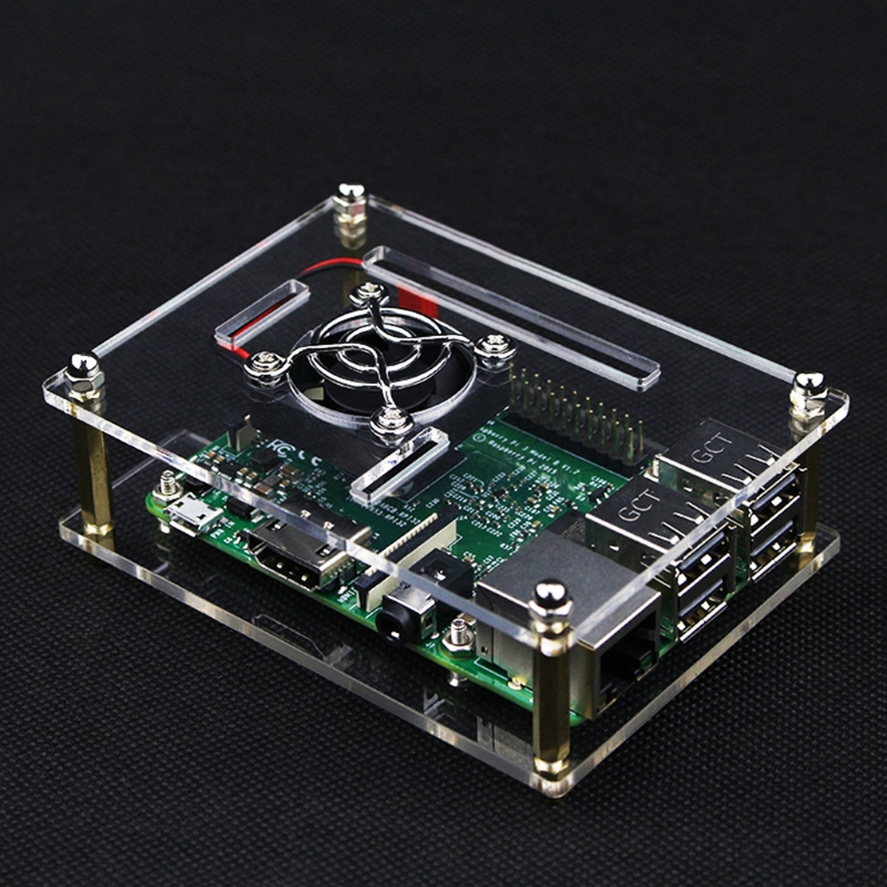 Clear Multilayer Raspberry Pi Cluster Case for Raspberry Pi 4 B Pi Rack Case with Cooling Fan for Raspberry Pi 3 B