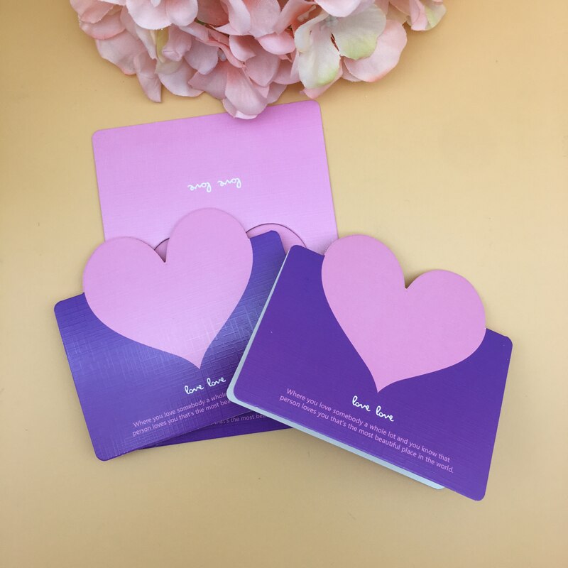 Cartões de visita de coração 5 peças, amor de papel de envelope para diy, cartões de visita, presentes, papelaria