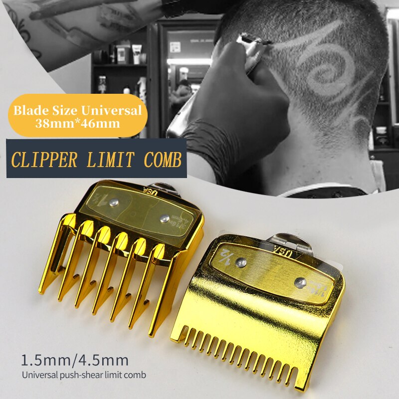Guía de corte , peine de límite de corte de pelo con Clip de Metal, accesorios de corte de peluquero, cortadora aleatoria 1,5/4,5, 2 uds.