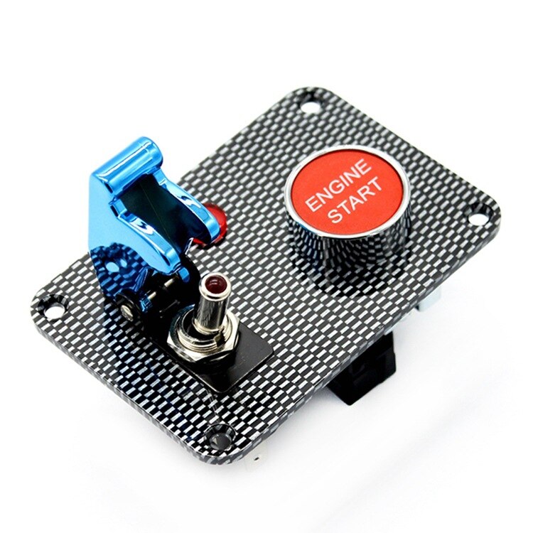 Carbon fiber panel two groups of toggle switch panel 1 carbon fiber aviation cover + 1 ignition switch with light switch