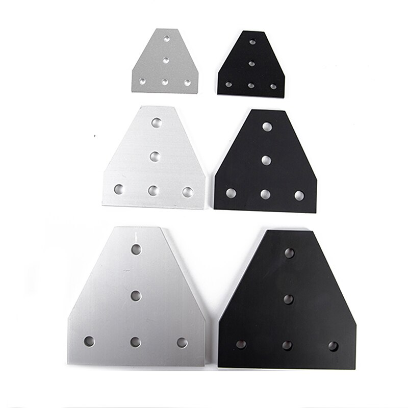 2pcs/lot 6063 - T5 5 Hole Joint Board Plate Corner Angle Bracket Connection Joint Strip