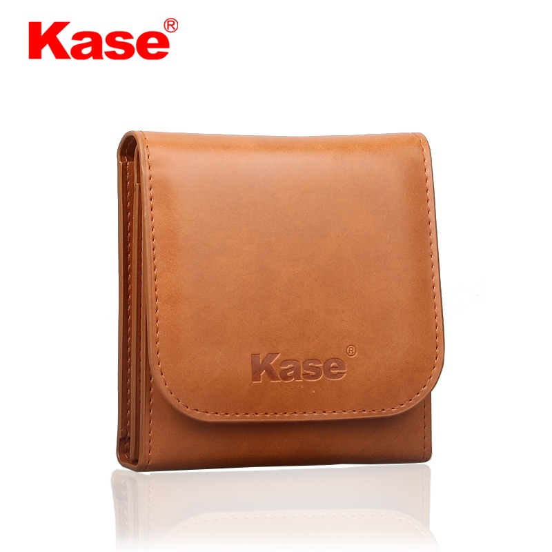 Kase 3 bolso couro do plutônio câmera dobrável circular lente filtro carry caso saco bolsa para 25mm-82mm filtros