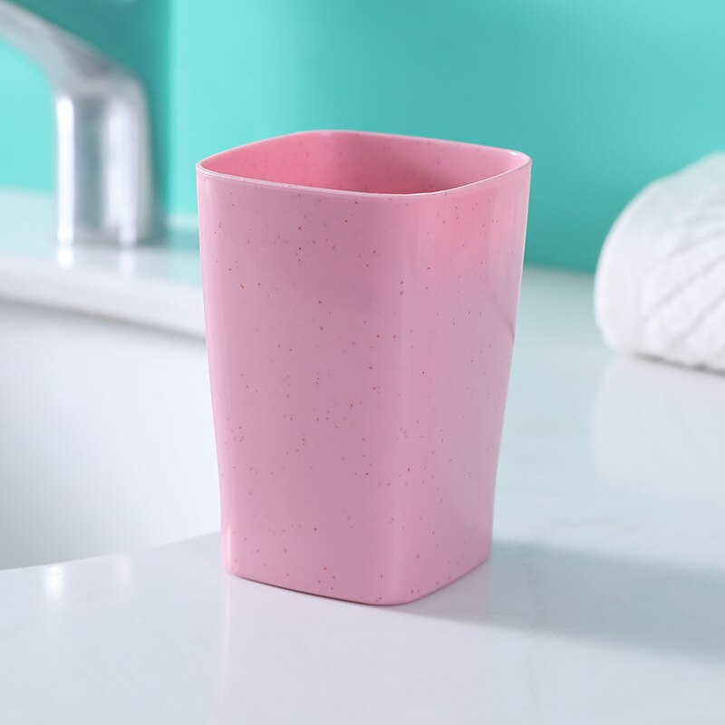 simple ménage en plastique brosse à dents tasse couple lavage tasse bain de bouche tasse brosse à dents tasse: Rose