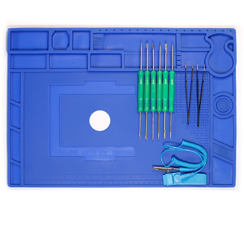 YIHUA Heat Resistant Soldering Mat With Magnetic Heat Insulation Working Pad Soldering Silicone Mat Repair Pad