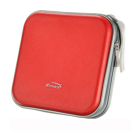 40Pcs/80Pcs Capaciteit Disc Cd Tas Dvd Wallet Organizer Case Waterbestendig Cd Mouw Harde Eva bag Album Doos Grote Houder: 40PCS-Capacity-Red
