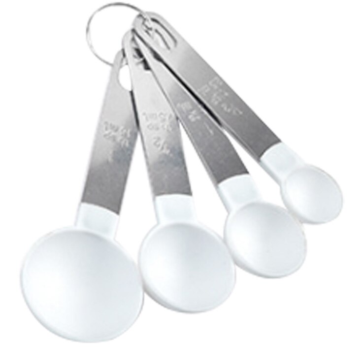 4pcs/Set Graduated Measuring Spoon Cup Stainless Steel PP Baking Measurement Tool Measuring Spoon