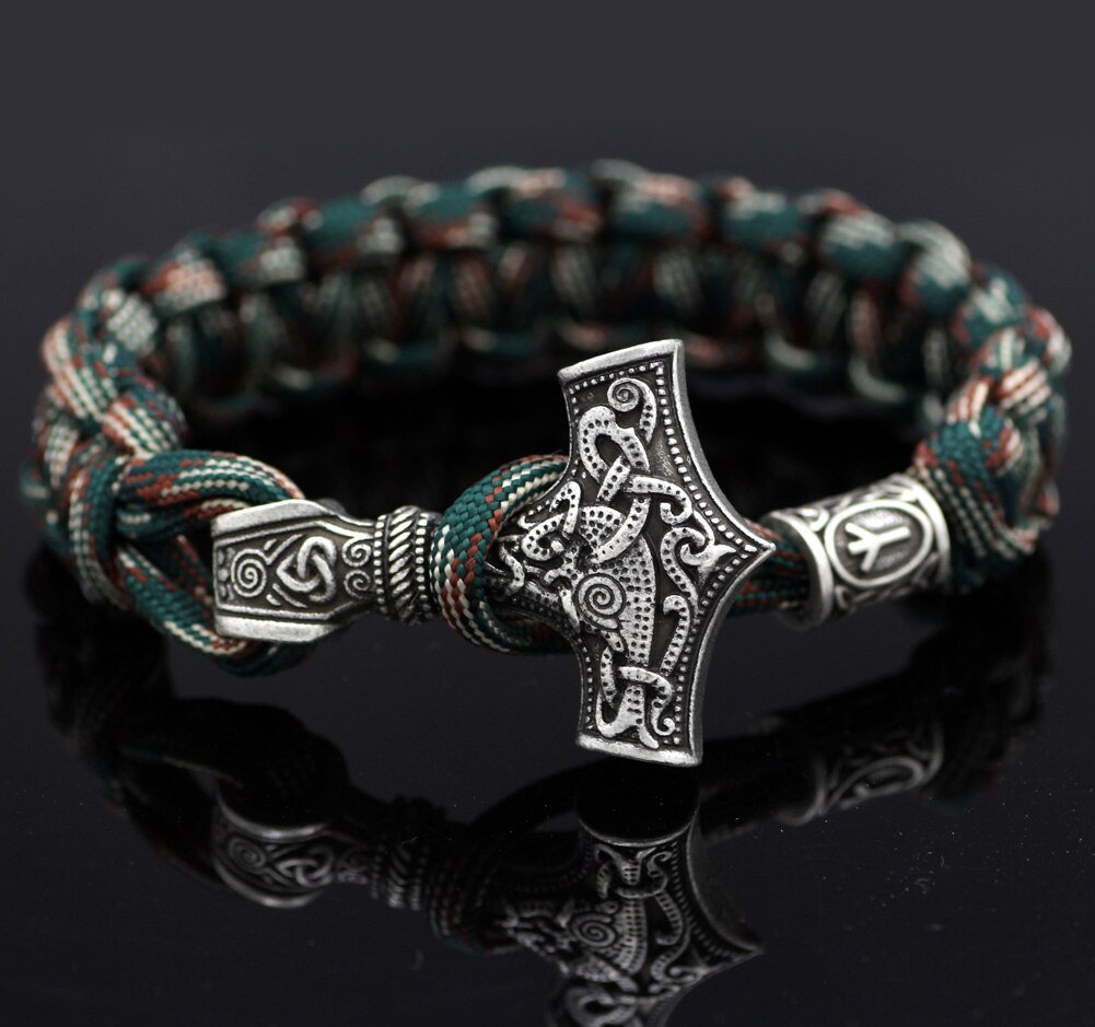 Marteau de Thor mjolnir bracelet viking scandinave nordique viking bracelet homme: Titane plaqué