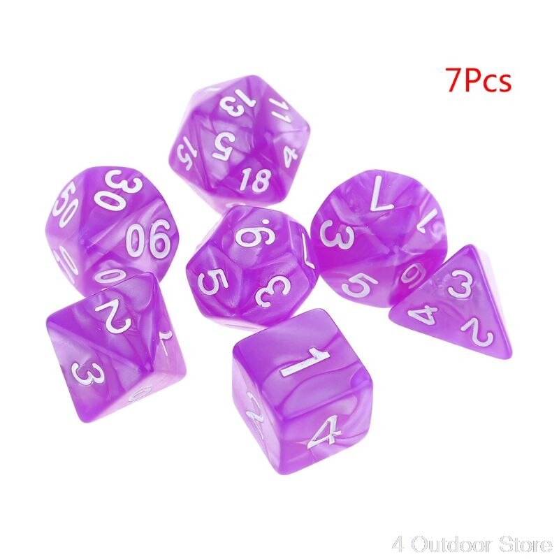 7 teile/satz D4 D6 D8 D10 D12 D20 polyedrisch Würfel Zahlen Zifferblätter Schreibtisch Tisch Brettspiel S25 20