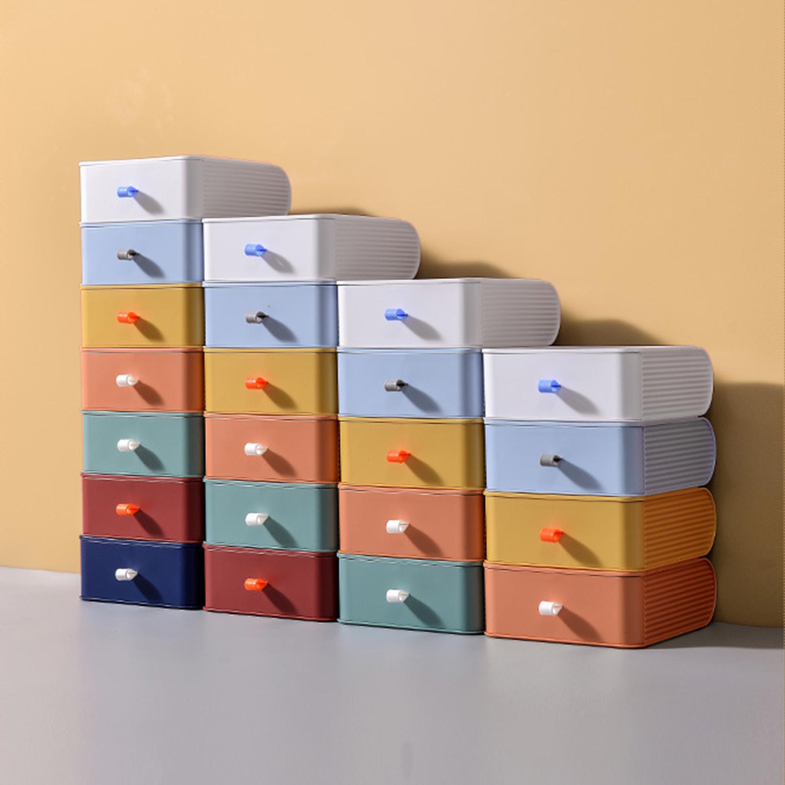 Stackable Drawer Office Drawer Storage Box Desktop Storage Drawer Storage Box Plastic Container Thick Desktop Lipstick Organizer