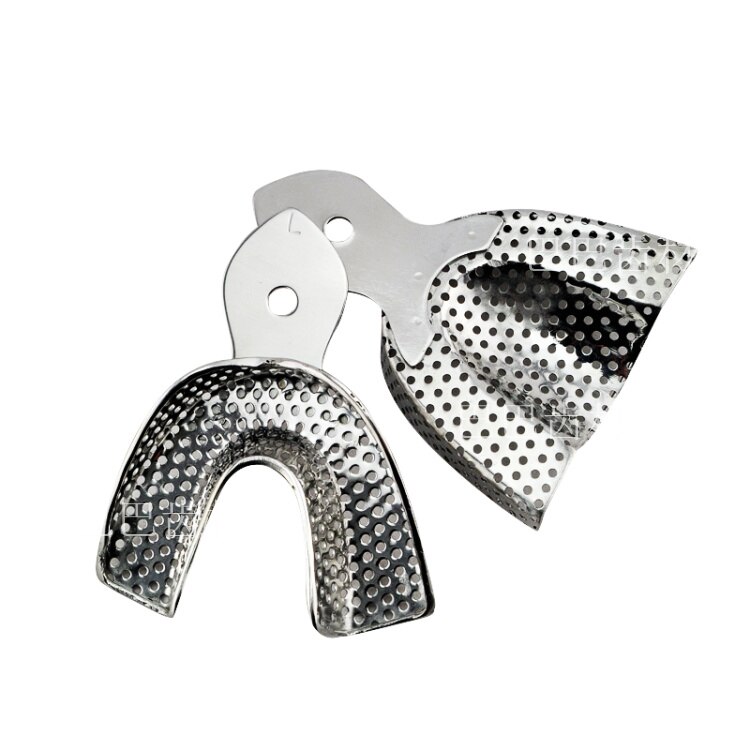 Dental Metal Impression Trays Stainless Steel Impression Tray With Holes Quarter ,Anterior, Small, Medium,Large