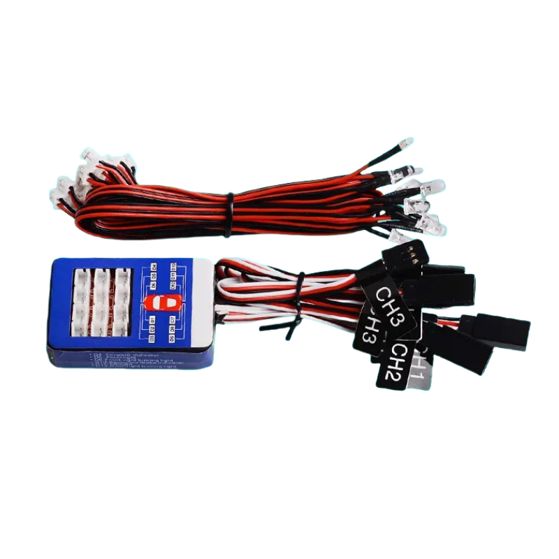 Remote control model car 12 Led light group, Tamiya RC car light simulation linkage, three-way controllable turn signal light: WHITE