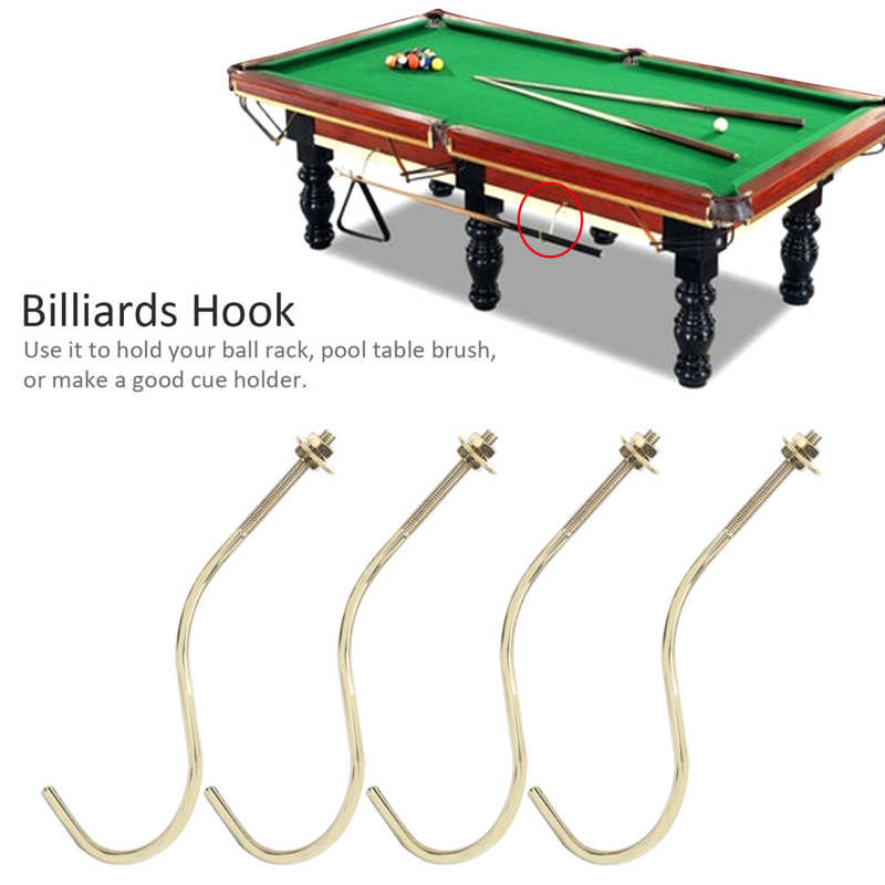 4pcs Copper Billiards Snooker Pool Table Edge Hook Cue Racks Billiards Supplies