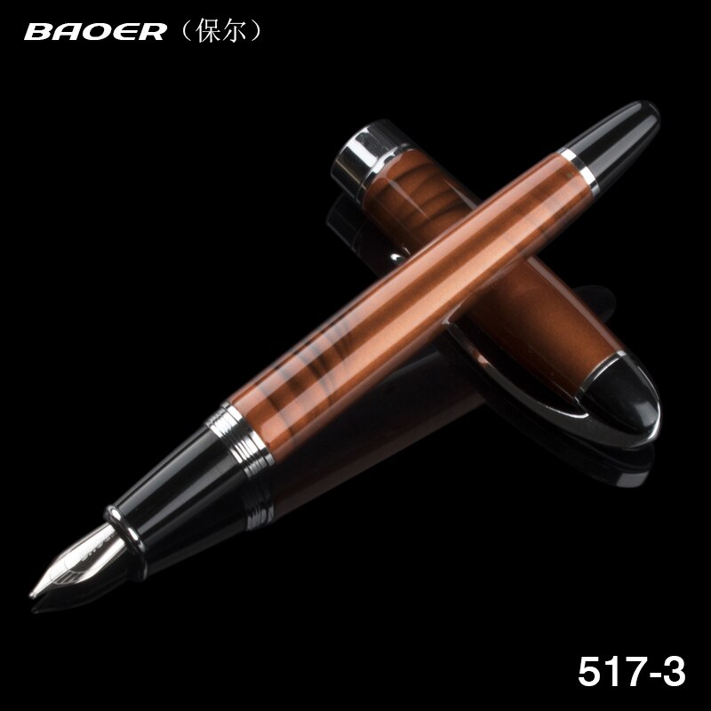 Baoer 517 0.5mm nib ink pen. School Stationery Office Learning Student Business Metal pen Pencils Writing Fountain pen: Default Title