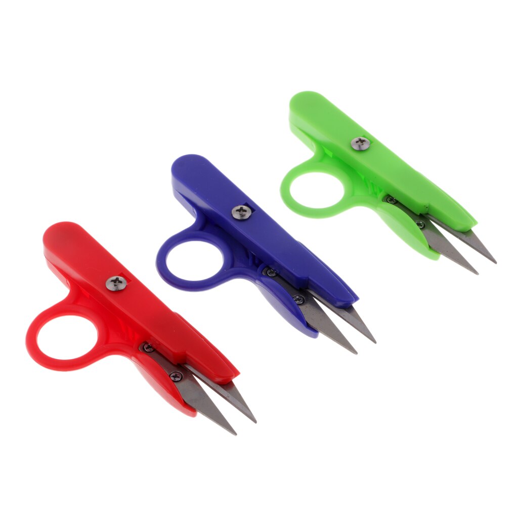 3Pcs/set Sewing Snips With Finger Ring Plastic Handle Thread Cutter Nipper